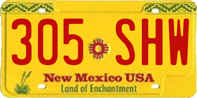 NM license plate 305SHW