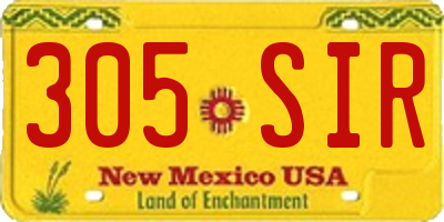 NM license plate 305SIR