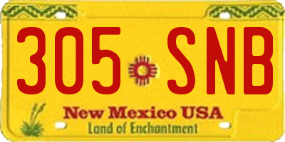 NM license plate 305SNB