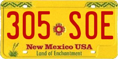 NM license plate 305SOE
