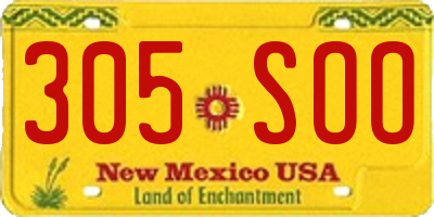 NM license plate 305SOO