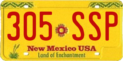 NM license plate 305SSP