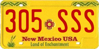 NM license plate 305SSS