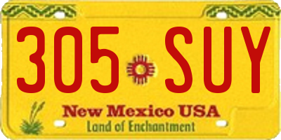 NM license plate 305SUY