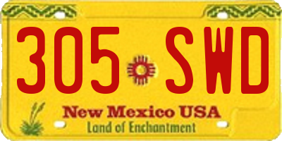 NM license plate 305SWD