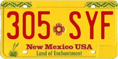 NM license plate 305SYF