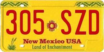 NM license plate 305SZD