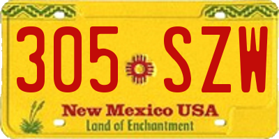 NM license plate 305SZW
