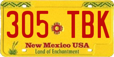 NM license plate 305TBK