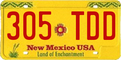 NM license plate 305TDD