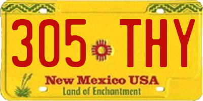 NM license plate 305THY