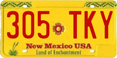 NM license plate 305TKY