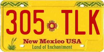 NM license plate 305TLK