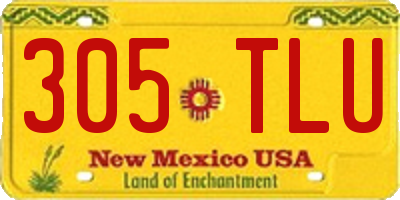 NM license plate 305TLU