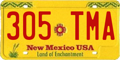 NM license plate 305TMA