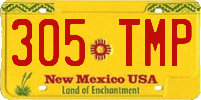 NM license plate 305TMP