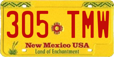 NM license plate 305TMW