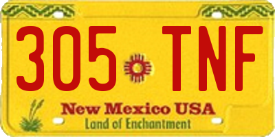 NM license plate 305TNF