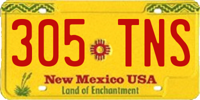 NM license plate 305TNS