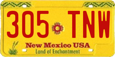 NM license plate 305TNW
