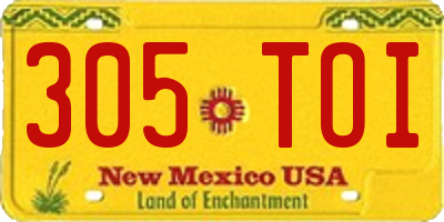 NM license plate 305TOI