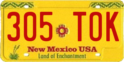 NM license plate 305TOK