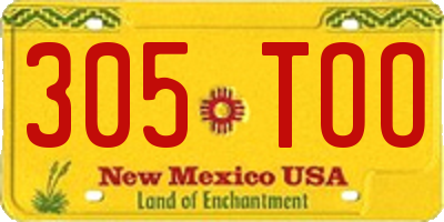 NM license plate 305TOO