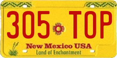 NM license plate 305TOP