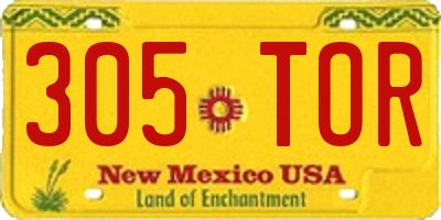 NM license plate 305TOR