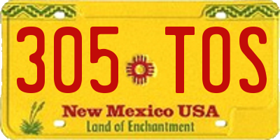 NM license plate 305TOS