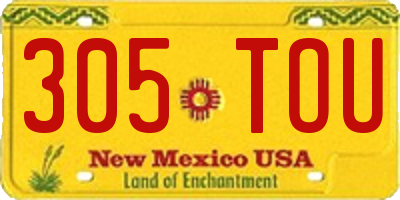 NM license plate 305TOU