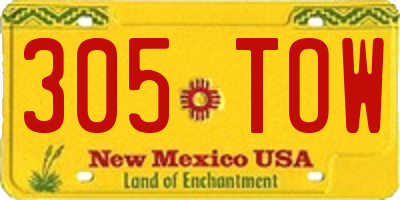 NM license plate 305TOW