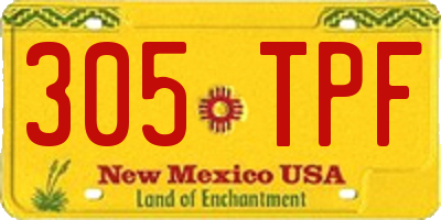 NM license plate 305TPF