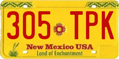 NM license plate 305TPK