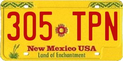 NM license plate 305TPN