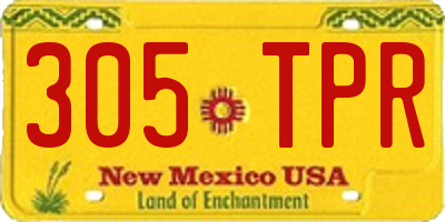 NM license plate 305TPR