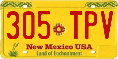 NM license plate 305TPV