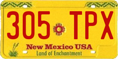 NM license plate 305TPX