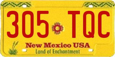 NM license plate 305TQC