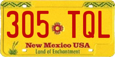 NM license plate 305TQL