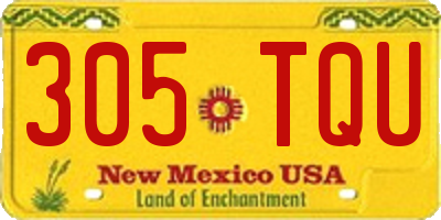 NM license plate 305TQU
