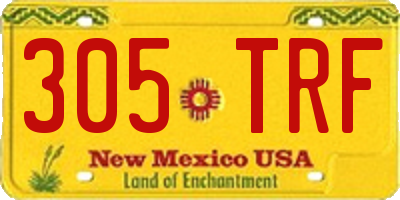 NM license plate 305TRF