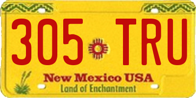 NM license plate 305TRU