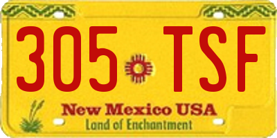 NM license plate 305TSF
