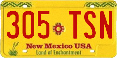 NM license plate 305TSN