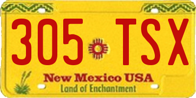 NM license plate 305TSX