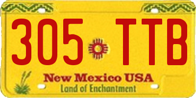 NM license plate 305TTB