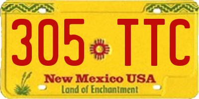 NM license plate 305TTC
