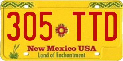 NM license plate 305TTD
