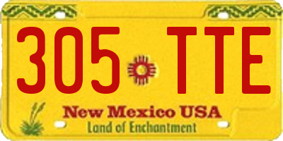 NM license plate 305TTE